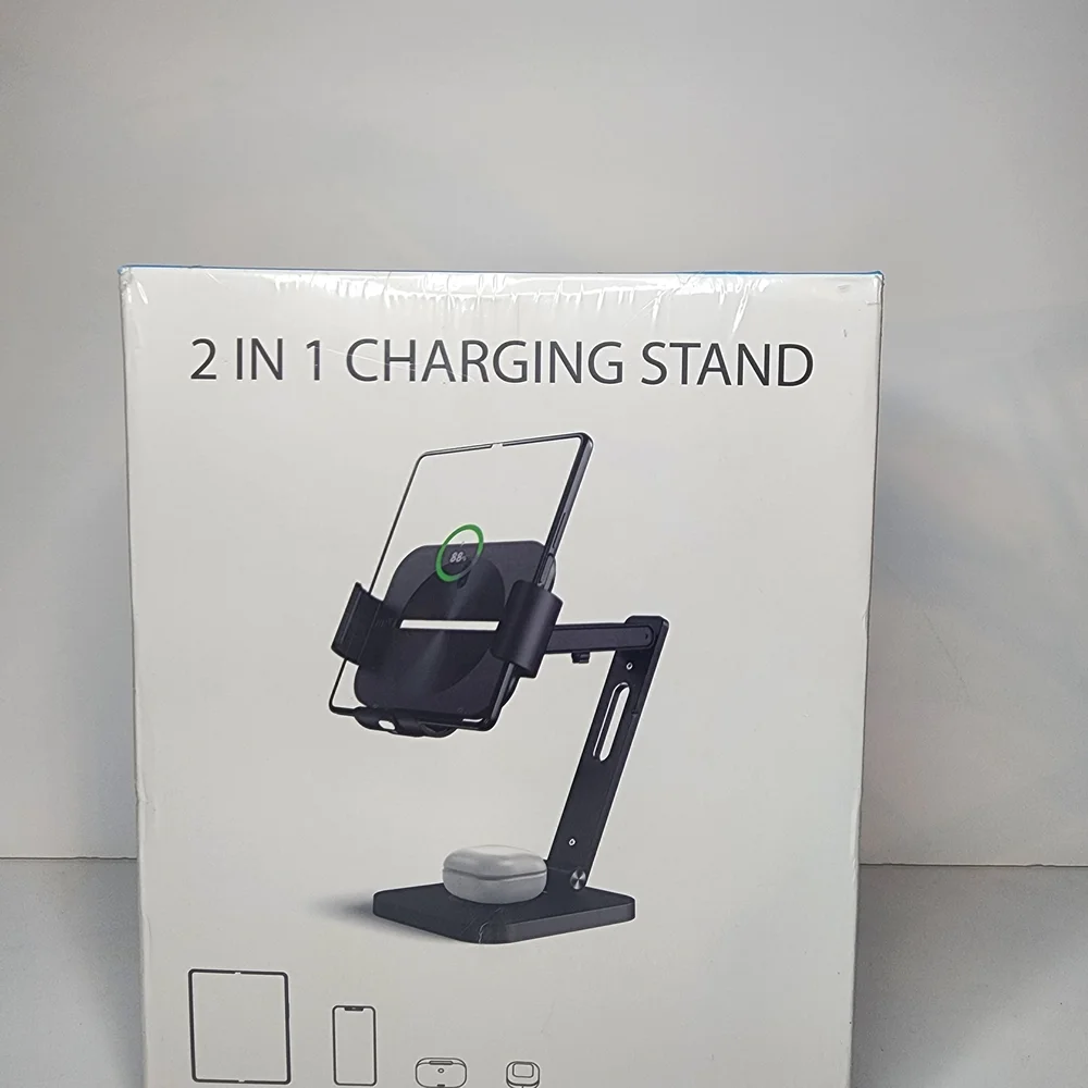 2 in 1 Tablet & iPad Charging Stand Black Desktop Holder Dock